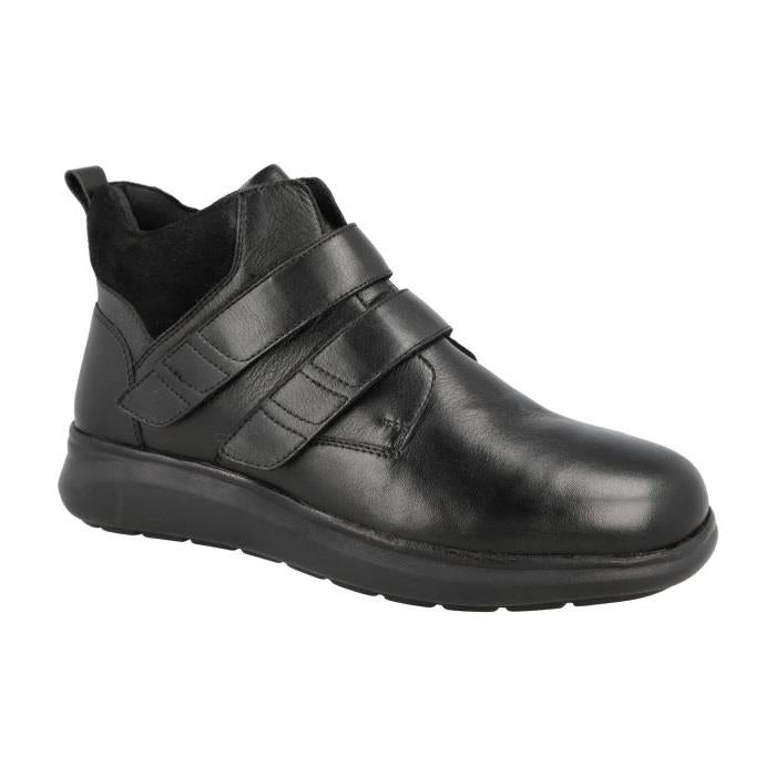Men's Wide Fit DB Solomon Boots in Black Lea / Suede - Image 1