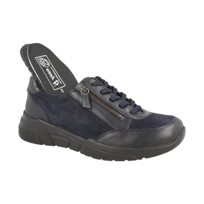 Women's Wide Fit DB Granby Shoes in Black Lea / Suede - Image 1