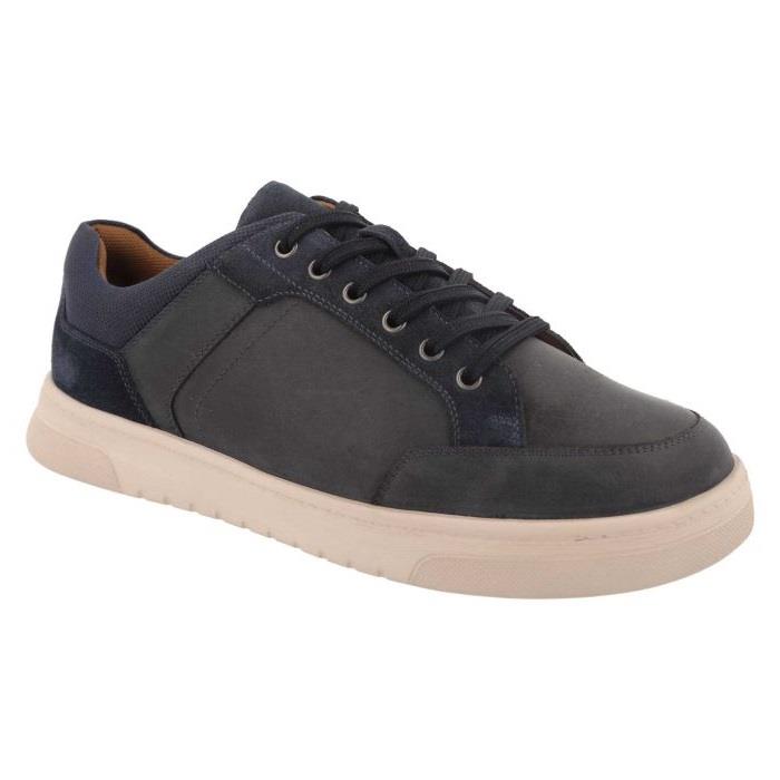 Men's Wide Fit DB Albie Shoes in Navy Leather / Navy Suede - Image 3