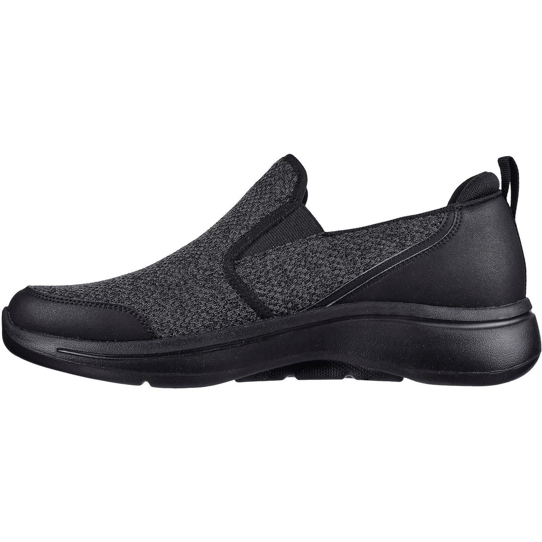Men's Wide Fit Skechers 216183 Go Walk Arch Fit Trainers in Black - Image 5