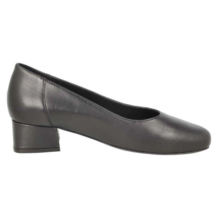 Women's Wide Fit DB Hyperion Heel Court Shoes in Black Leather - Image 4