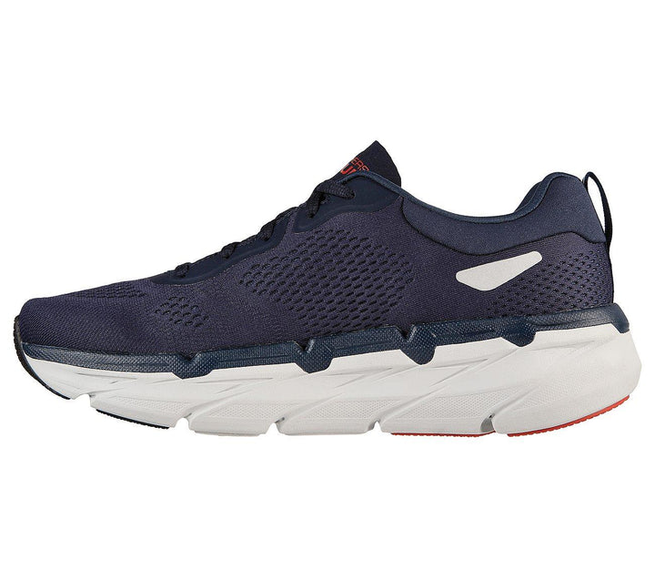 Men's Wide Fit Skechers 220068 Skech Max Cushioning Premier Perspective Trainers in Navy/Orange - Image 1