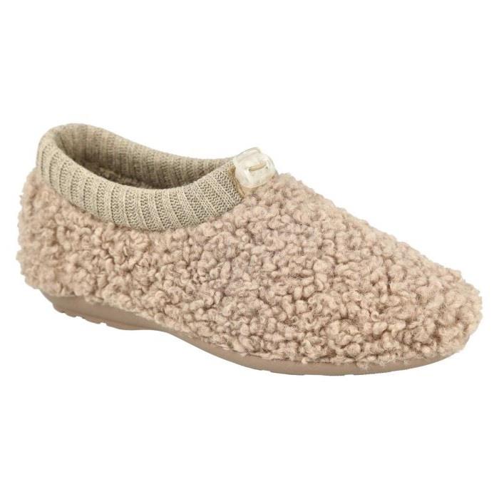 Women's Wide Fit DB Florentine Slippers in Grey Textile - Image 9