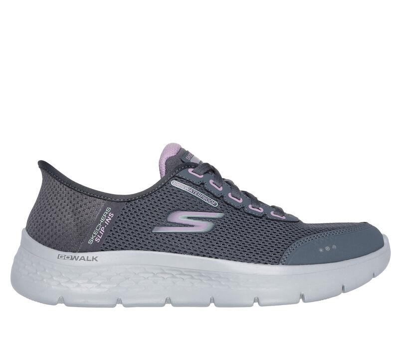 Women's Wide Fit Skechers 124846 Go Walk Flex Clear Creek Trainers in Black/Mauve - Image 7