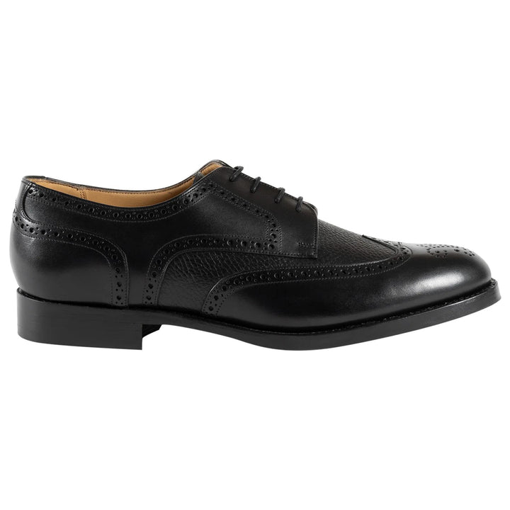 Men's Wide Fit Barker Athlone Derby Shoes in Black - Image 1