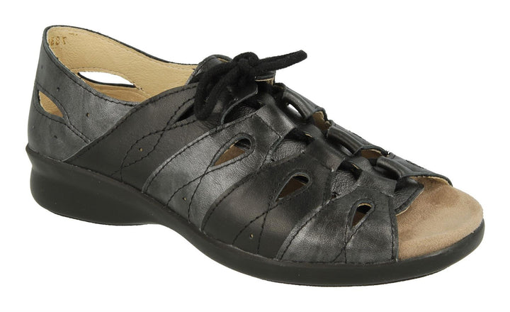 Womens Wide Fit DB Hazel Sandals in Black / Pewter - Image 1