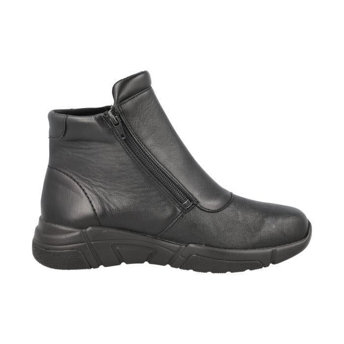 Women's Wide Fit DB Farnham Boots in Black lea / stretch pu - Image 1