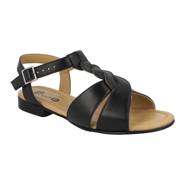 Women's Wide Fit DB Burma Sandals in Black - Image 3