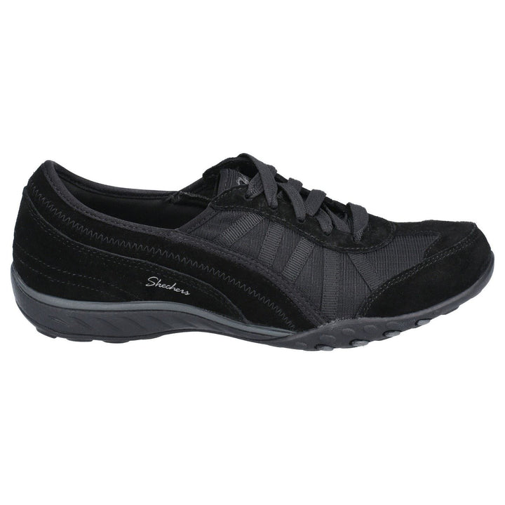 Women's Wide Fit Skechers 23845 Breathe Easy Weekend Wishes Trainers in Black - Image 1