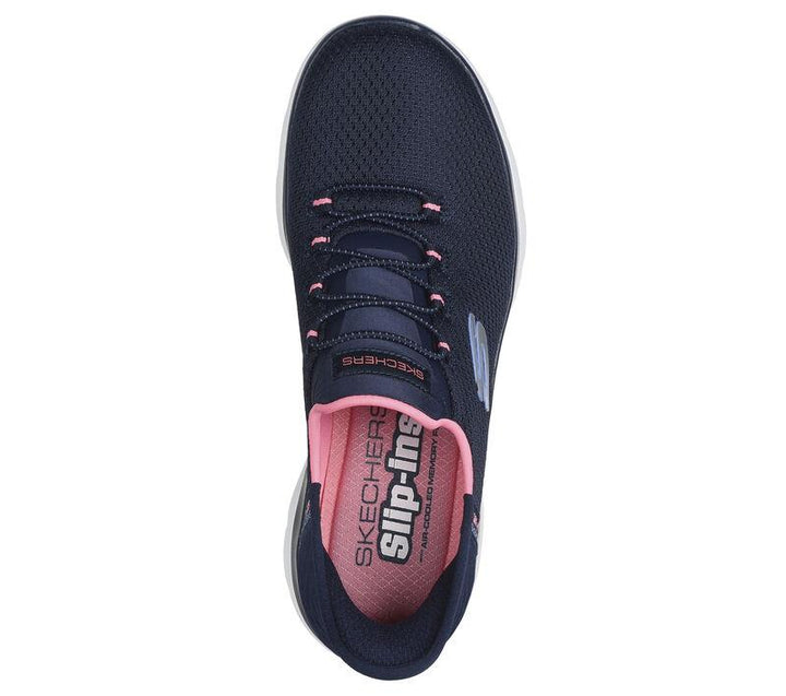 Women's Wide Fit Skechers 150123 Slip-ins  Summits Diamond Dream Trainers in Navy/Pink - Image 1