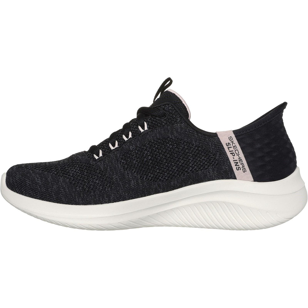 Women's Wide Fit Skechers 150178 Slip-ins Ultra Flex 3.0 Easy Step Trainers in Black/Pink - Image 3