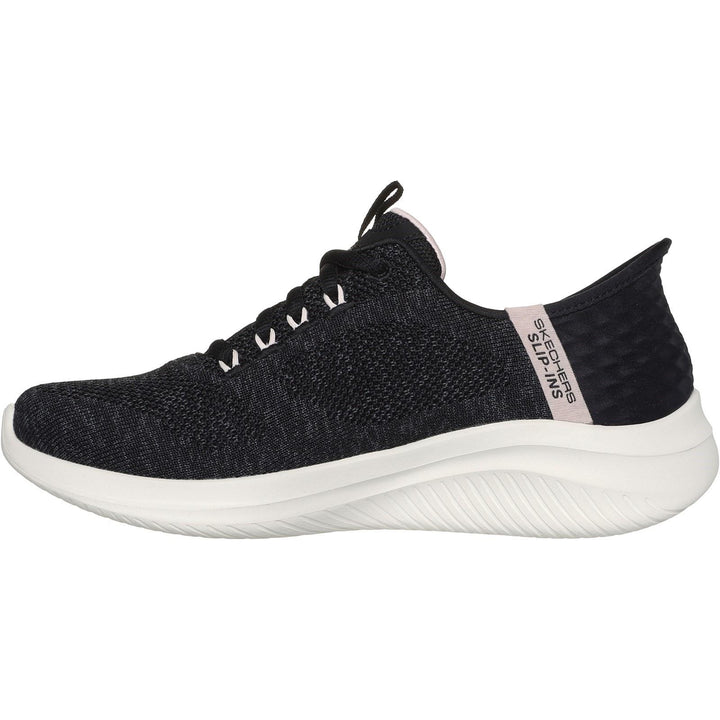 Women's Wide Fit Skechers 150178 Slip-ins Ultra Flex 3.0 Easy Step Trainers in Black/Pink - Image 1