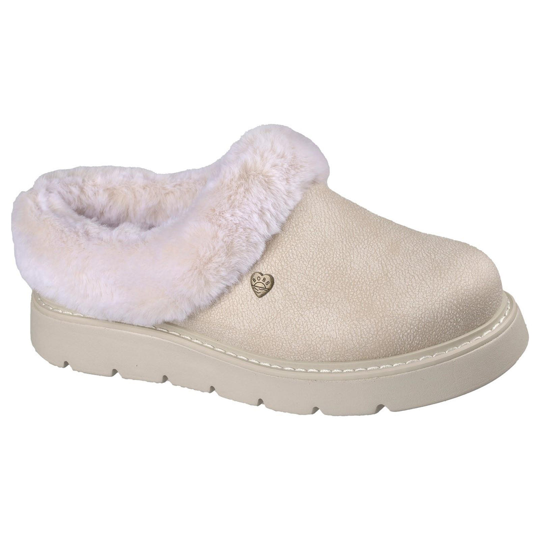 Women's Wide Fit Skechers Keepsakes 114762 Lite Cozy Blend Slippers in Off White - Image 3
