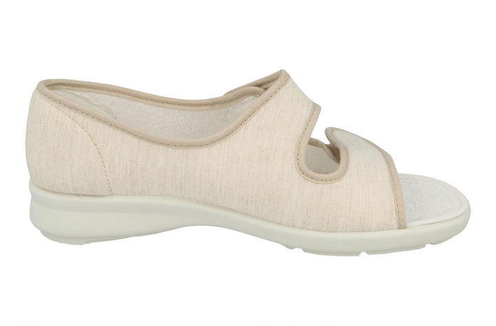 Womens Wide Fit DB Cora Canvas Shoes in Beige Canvas - Image 1