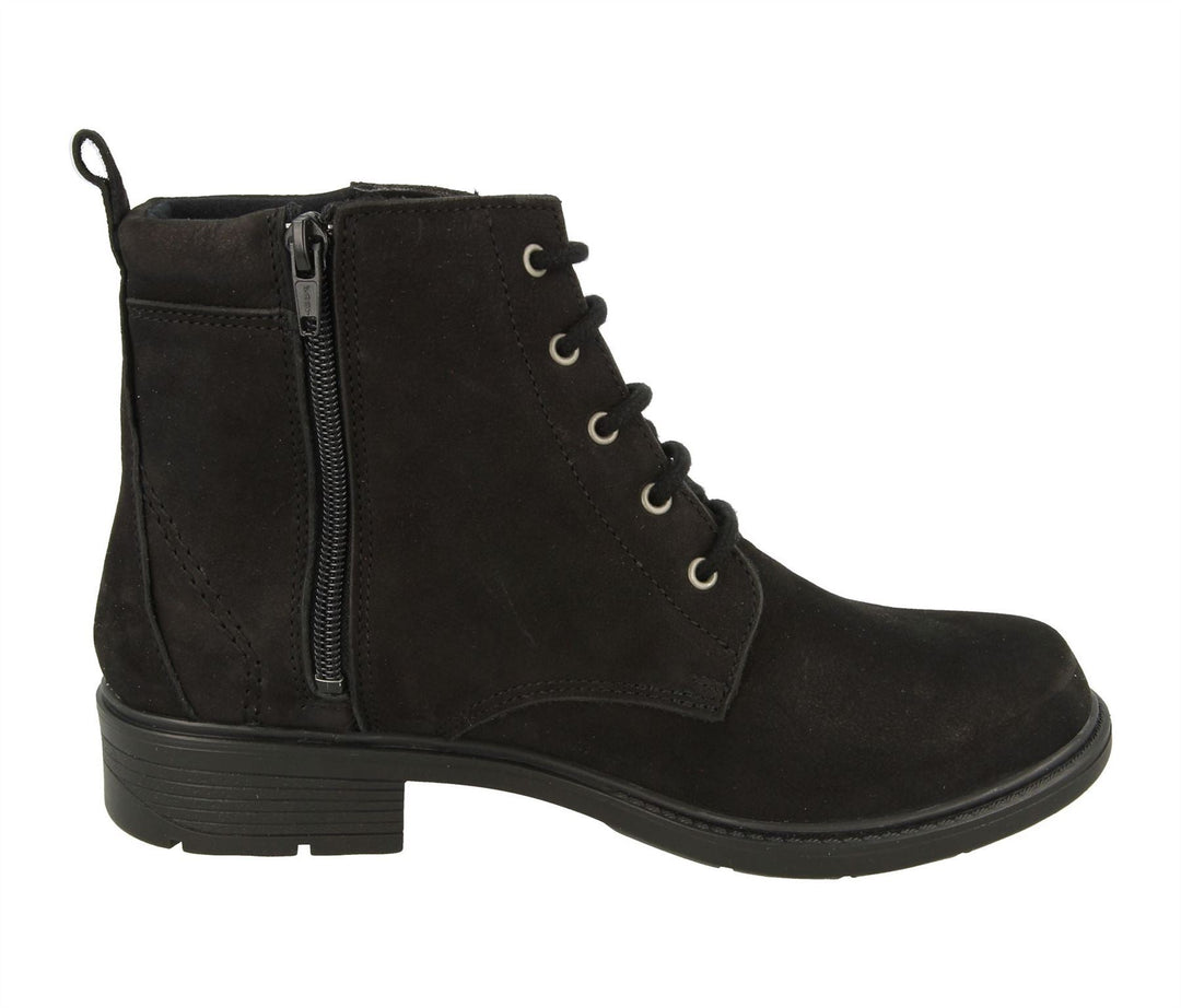 Womens Wide Fit DB Bayeux Boots in Black Nubuck - Image 3