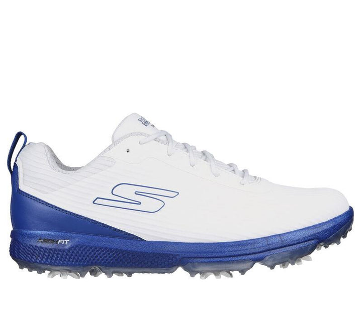 Men's Wide Fit Skechers 214044 Go Golf Pro 5 Hyper Golf Trainers in White/Blue - Image 1
