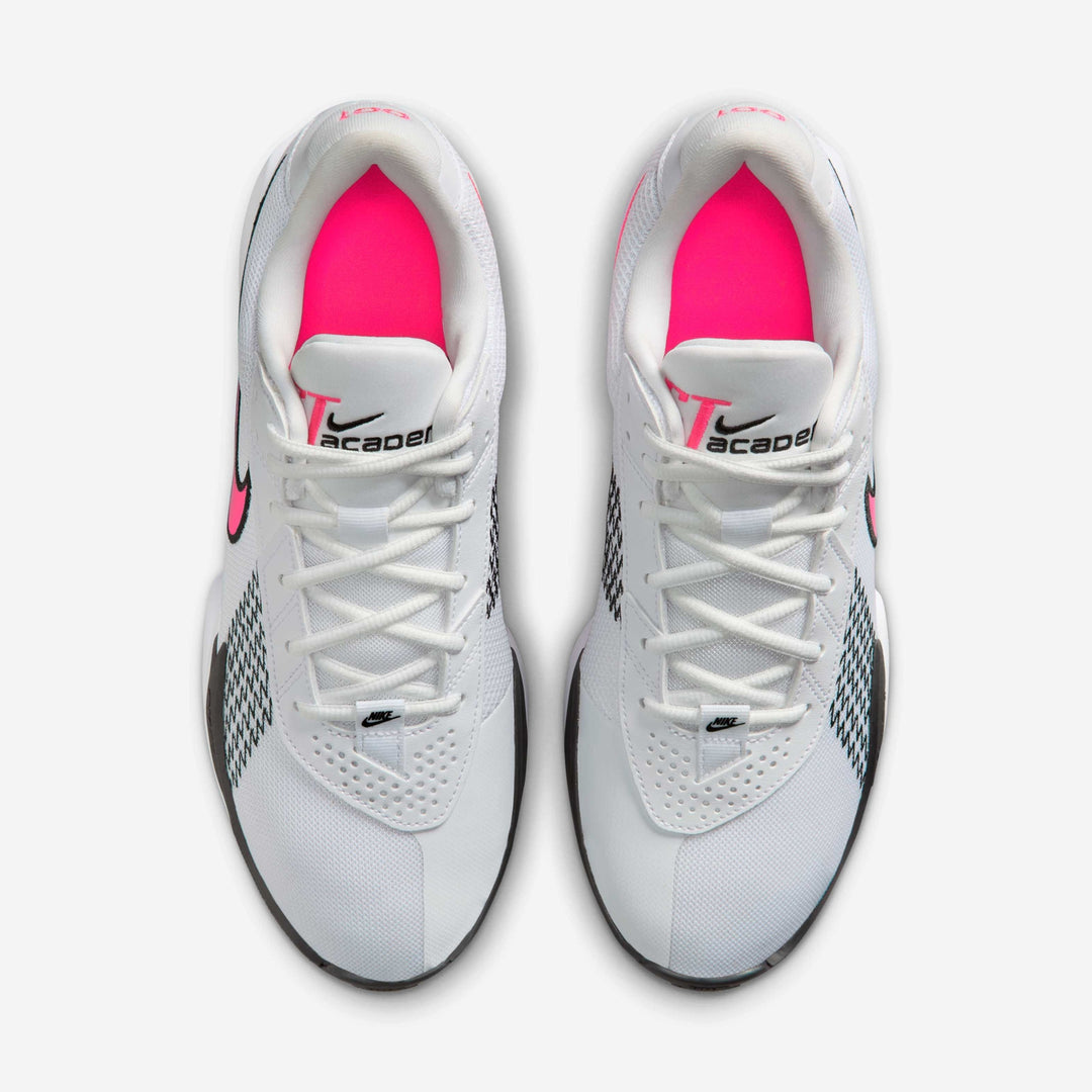 Men's Wide Fit Nike FB2599-105 G T Cut Academy Basketball Trainers in White/Black/Pink Blast - Image 7