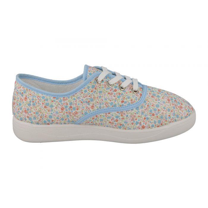 Women's Wide Fit DB Kangaroo Canvas Shoes in Sky Blue - Image 1