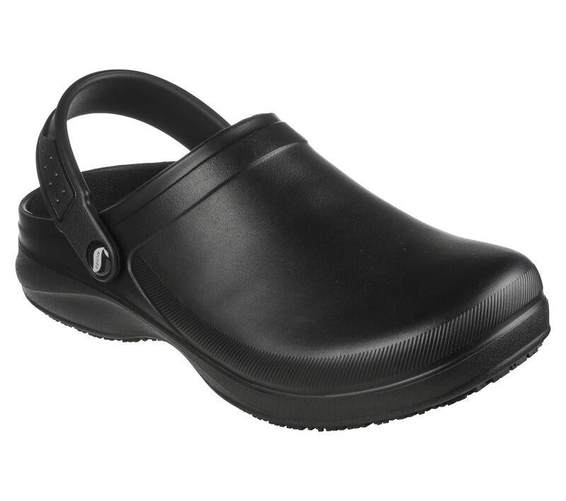 Men's Wide Fit Skechers 200092 Riverbound Sr Clog Shoes in Black - Image 3