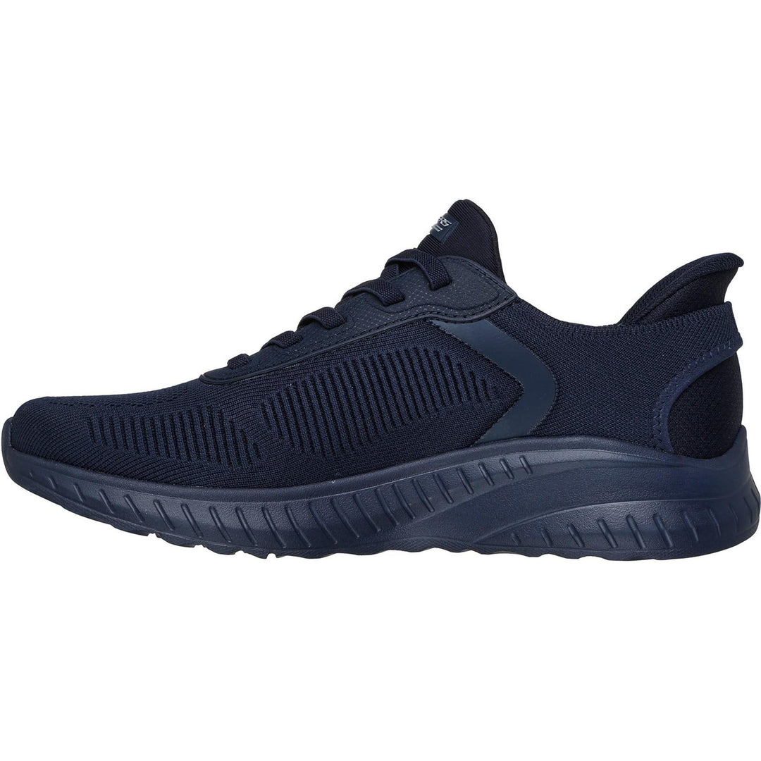 Men's Wide Fit Skechers Slip-ins 118312 Bobs Sport Squad Chaos Solid Step Trainers in Dark Grey - Image 4