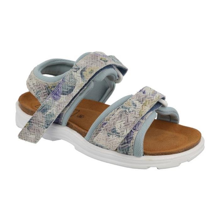 Women's Wide Fit DB Linnet Sandals in Sky Blue Floral - Image 3