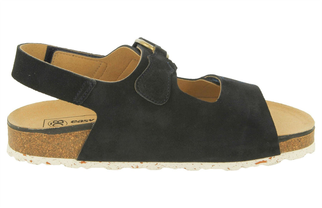 Womens Wide Fit DB Stacey Sandals in Dark Navy Suede - Image 4
