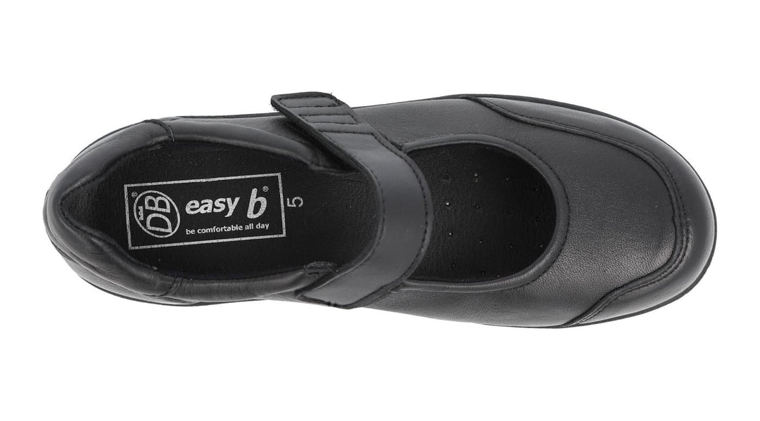 Women's Wide Fit DB Redpoll Shoes in Black Stretch Leather - Image 5