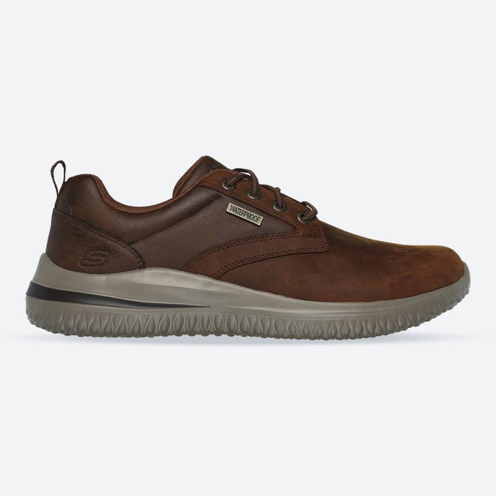 Men's Wide Fit Skechers 210661 Delson 3.0 Glavine Walking Trainers in Dark Brown - Image 1