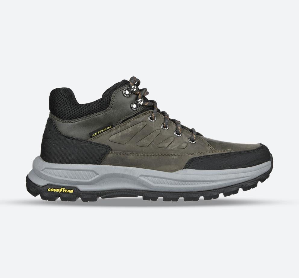 Men's Wide Fit Skechers 204699 Relaxed Fit Zeller Bazemore Good Year Walking Trainers in Charcoal - Image 1