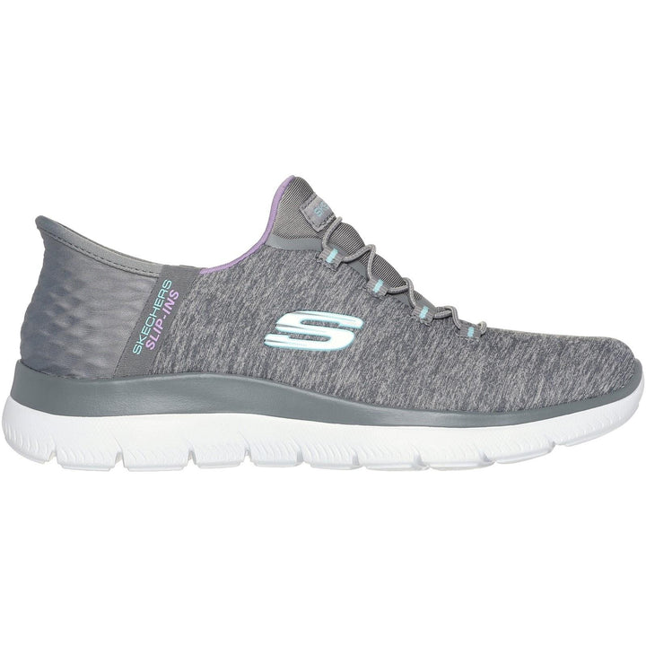 Women's Wide Fit Skechers 149937 Slip-ins Summits Dazzling Trainers in Grey/Multi - Image 1