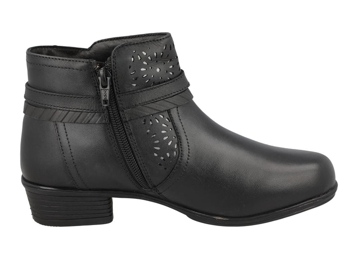 Women's Wide Fit DB Sky Boots in Black Leather - Image 1