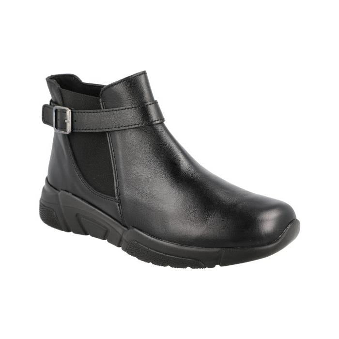 Women's Wide Fit DB Lakewood Boots in Black Leather - Image 3