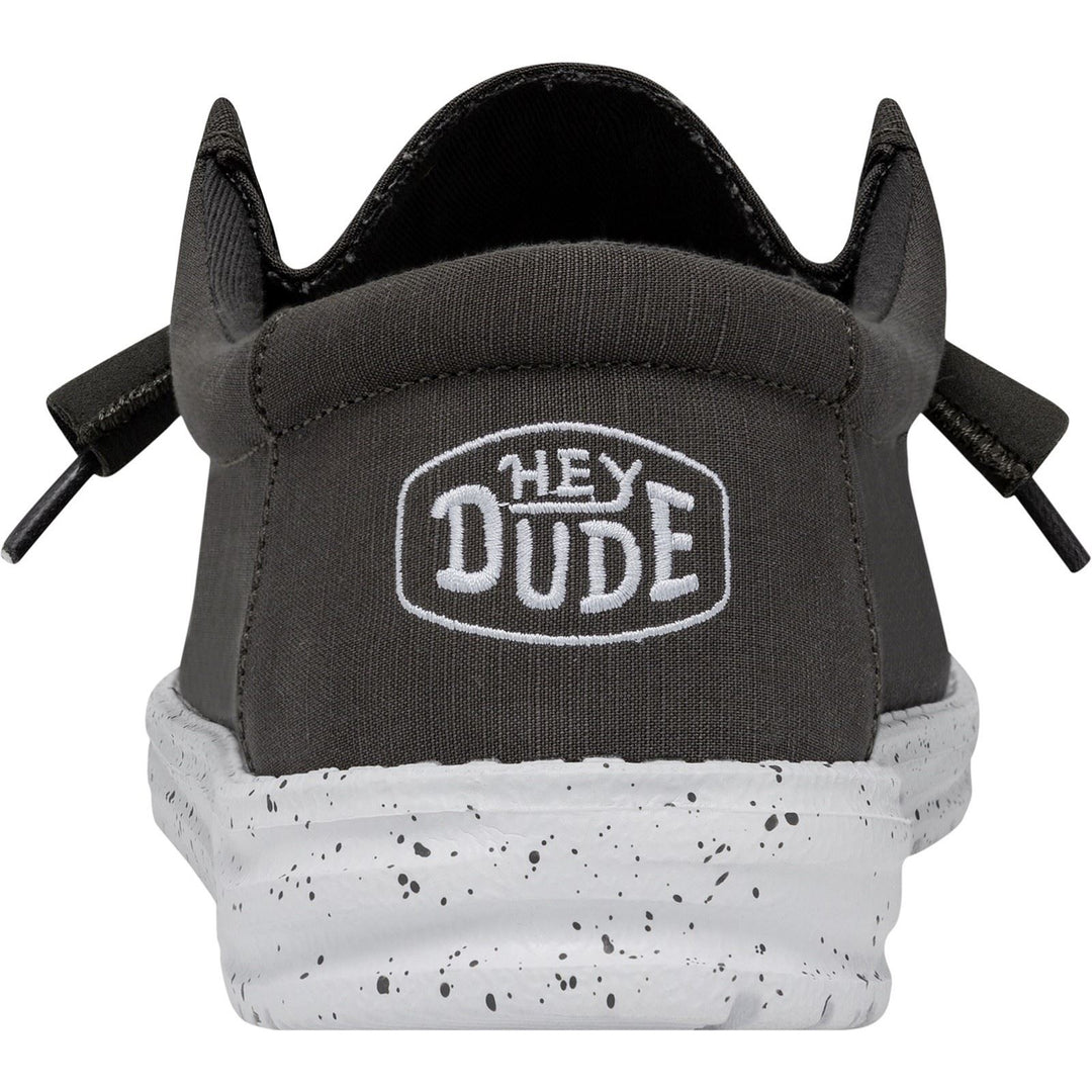 Men's Heydude 40009 Wally Slub Classic Slip On Shoes in Dark Grey - Image 4