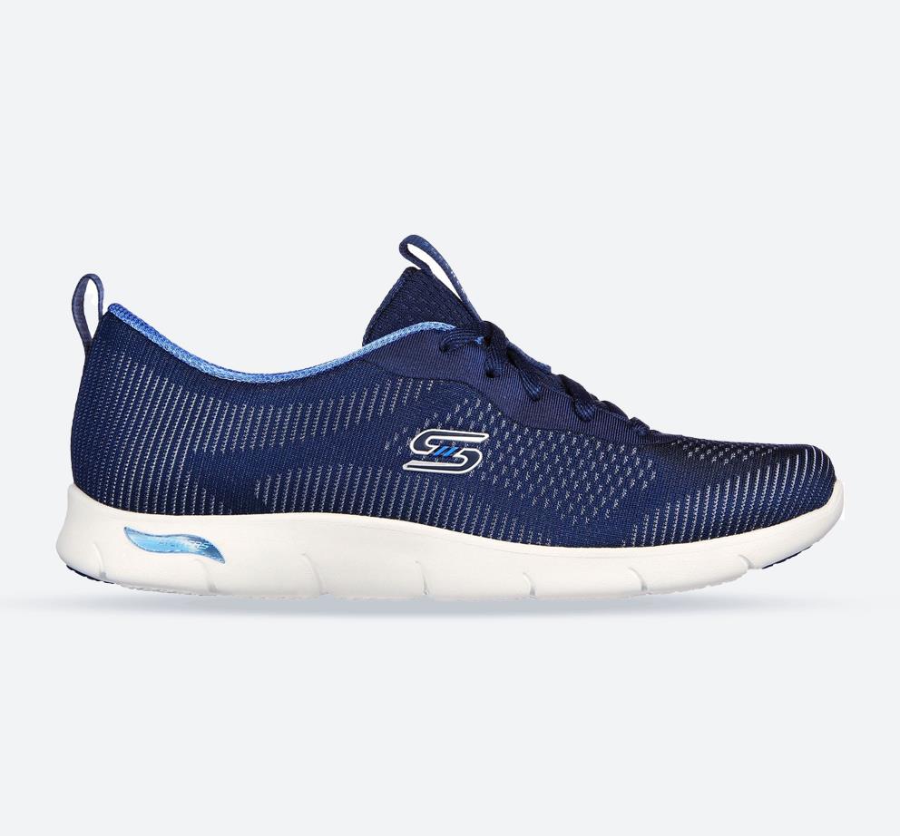 Women's Wide Fit Skechers 104390 Arch Fit Refine Classy Doll Trainers -Navy in Navy - Image 1