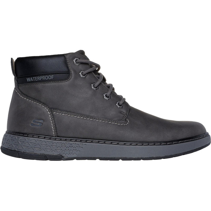 Men's Relaxed Fit Skechers 205235 Garlan Deno Waterproof Boots in Charcoal - Image 1