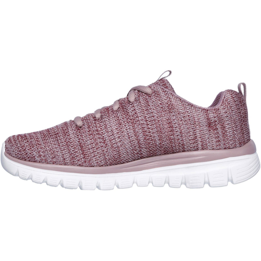 Women's Wide Fit Skechers 12614 Graceful Twisted Fortune Trainers - Mauve in Mauve - Image 4