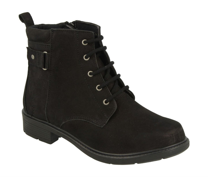 Womens Wide Fit DB Bayeux Boots in Black Nubuck - Image 1