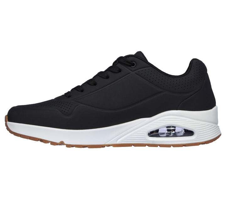 Men's Wide Fit Skechers 52458 Uno - Stand On Air Walking Trainers in Black - Image 1