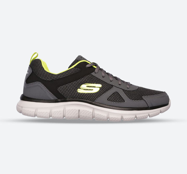 Mens Wide Fit Skechers 52630 Track-Bucolo Walking Trainers in Charcol Lime - Image 1