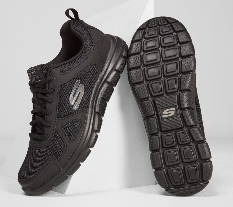 Men's Wide Fit Skechers 52631 Track Scloric Walking Trainers in Black - Image 6
