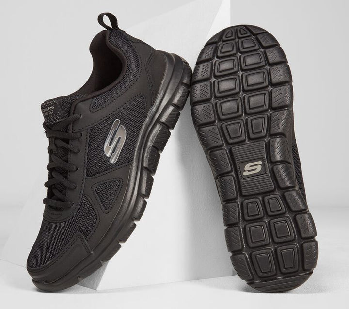 Men's Wide Fit Skechers 52631 Track Scloric Walking Trainers in Black - Image 1