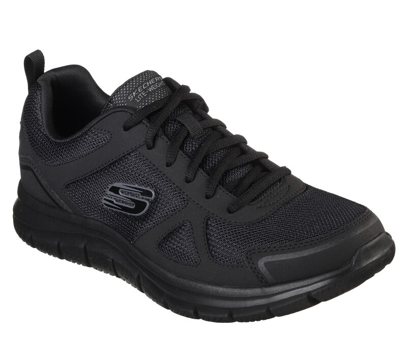 Men's Wide Fit Skechers 52631 Track Scloric Walking Trainers in Black - Image 3