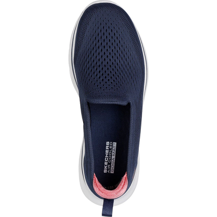 Women's Wide Fit Skechers 125208 Go Walk 7 Vina Shoes in Navy/Coral - Image 1