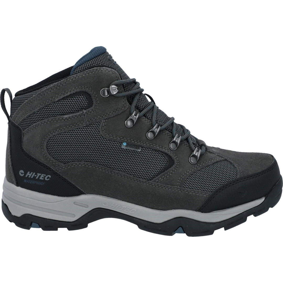 Men's Wide Fit Hi-Tec Storm Hiking Boots in Charcoal/Grey - Image 2