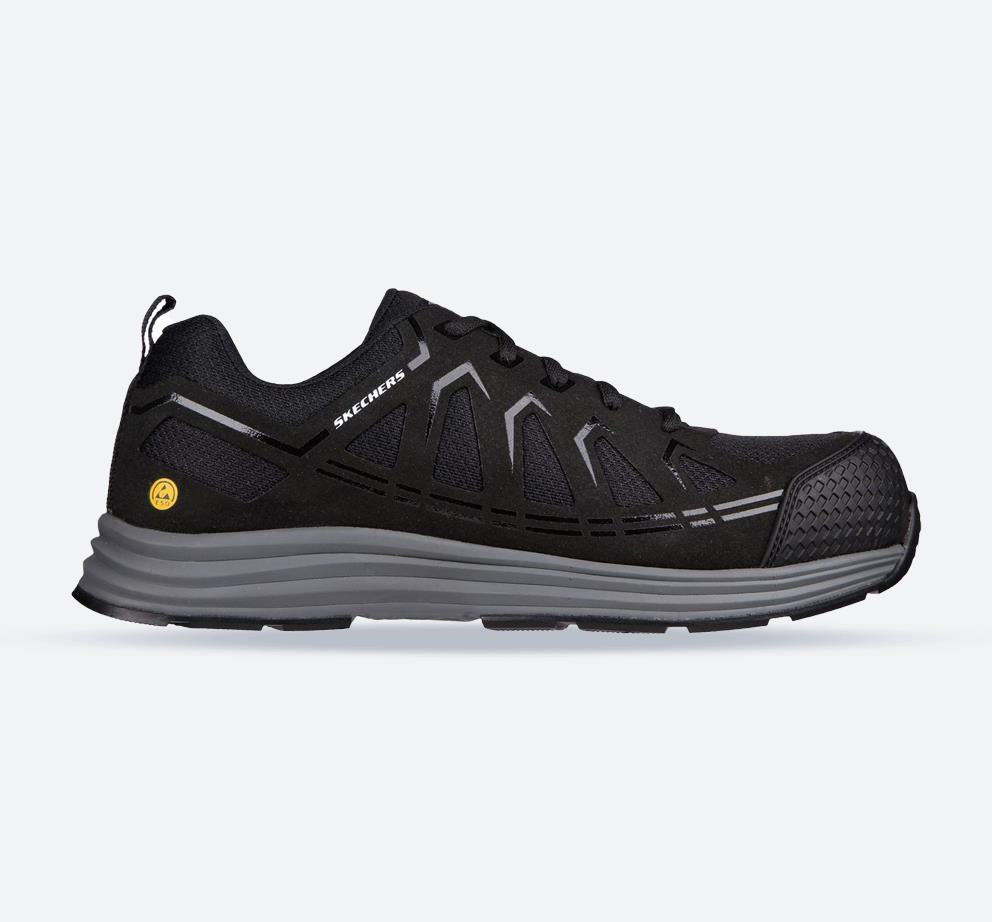 Men's Wide Fit Skechers 200127EC Malad II Safety Trainers in Black - Image 1