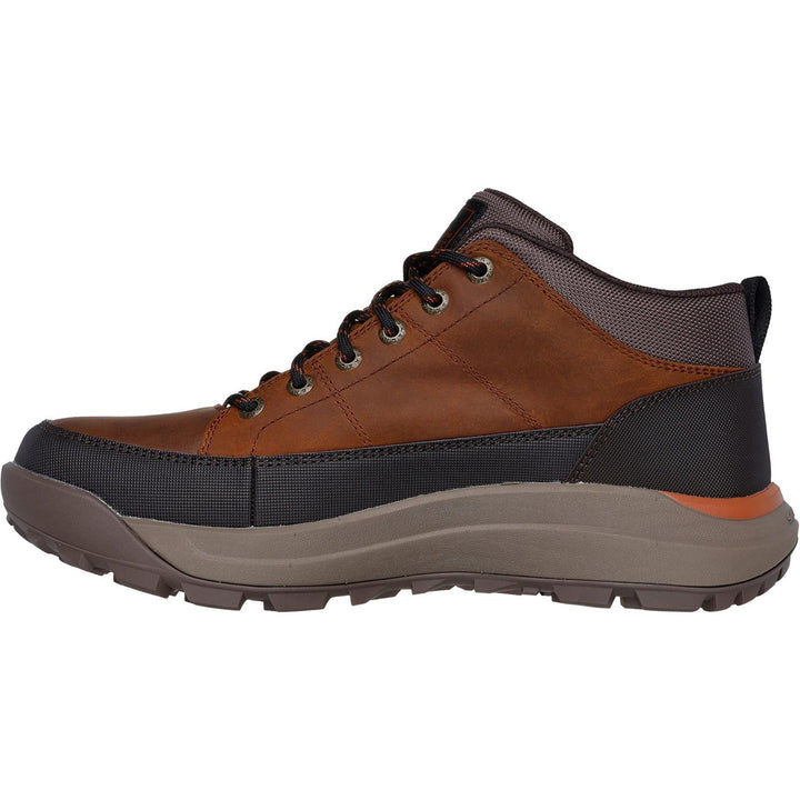 Men's Wide Fit Skechers 210900W Cambert Bruin Boots in Dark Brown - Image 1