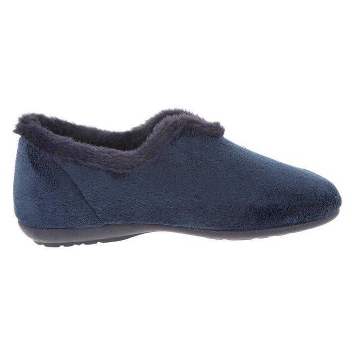 Women's Wide Fit DB Faye Slip on Slippers in Red Velour - Image 3