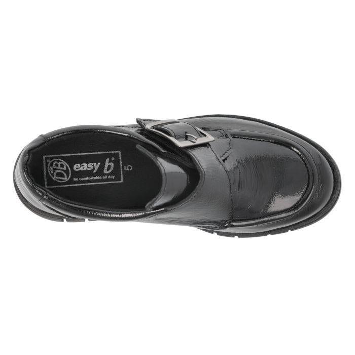 Women's Wide Fit DB Kirby Shoes in Black Leather - Image 1