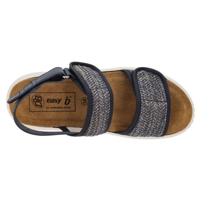 Women's Wide Fit DB Wallis Sandals in Navy Raffia - Image 1