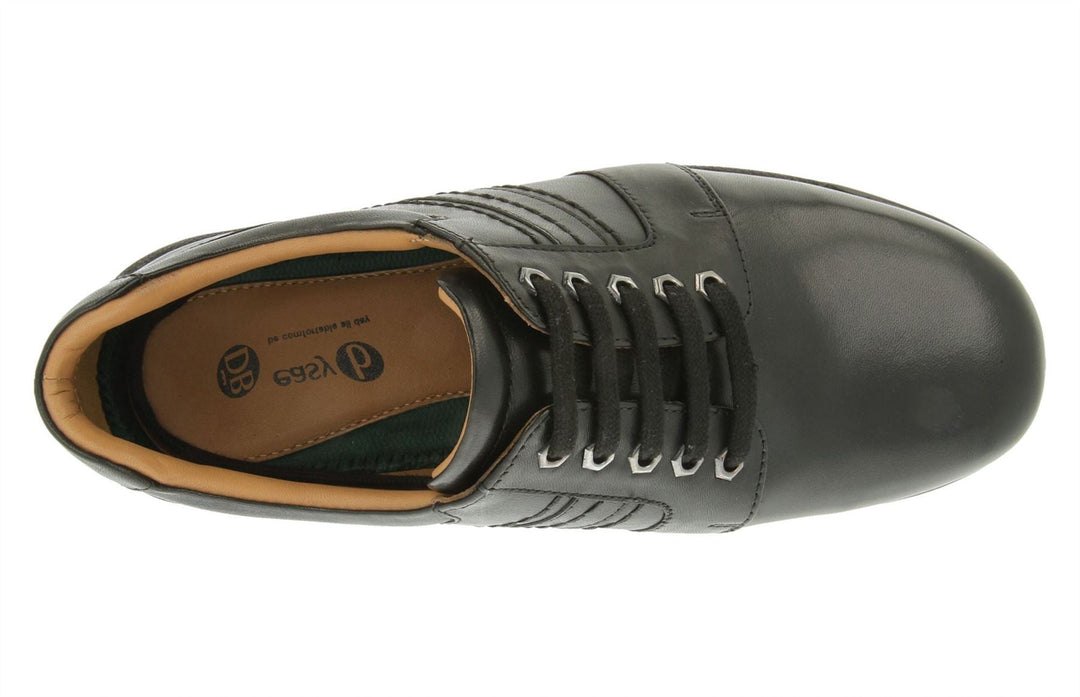 Mens Wide Fit DB Derek Shoes in Black Leather - Image 5